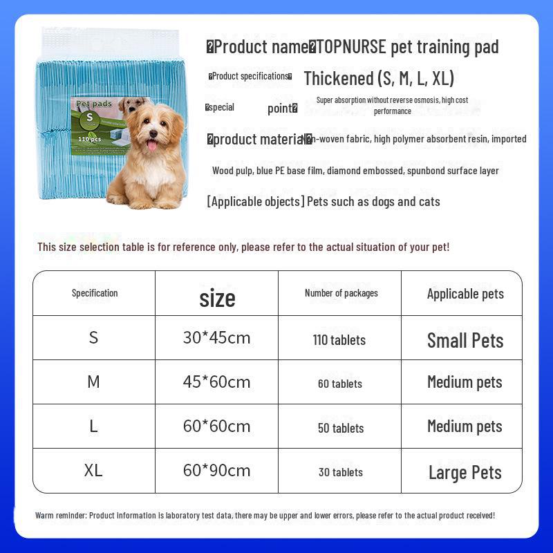 Teddy Breathable Leak-Proof Pet Training Pads for Large Dogs - Strong Absorption, Thickened Disposable Urine Pads
