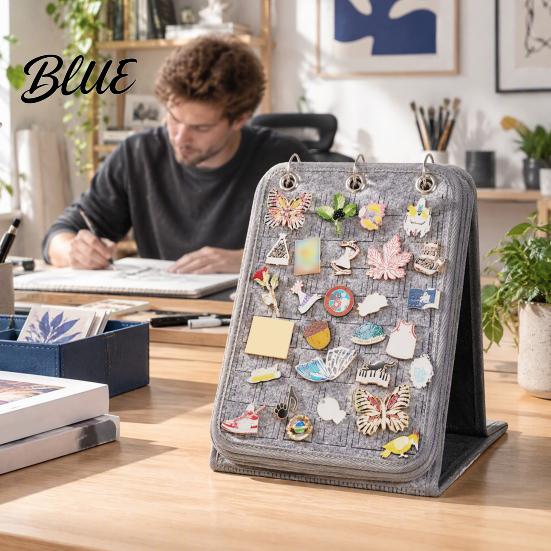 Exhibition Pin Display Badge Collection Large Capacity Felt Holder Stand Enamel 5 Pages Stand Wear