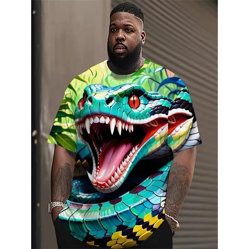 Animal Pattern 3d Printed T-Shirts Summer Casual Round Neck Short Sleeve Men's T-shirts