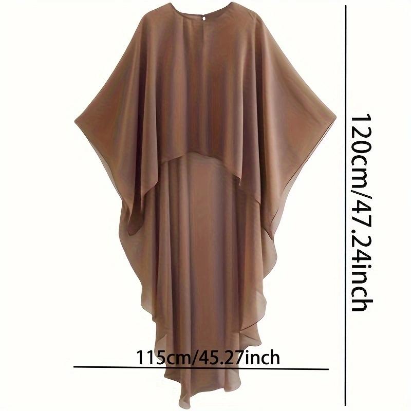 Asymmetric Tulle Cloak Strap Dress V Neck Satin Dress