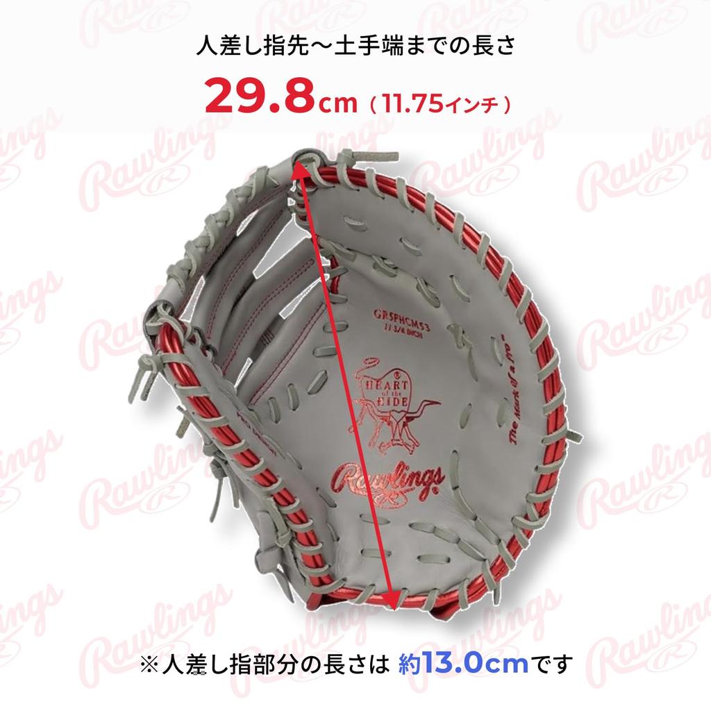 Rawlings CLOUD METAL GR5FHCM53 Baseball First Throw HOH® Glove, Soft, Base, Gray/Scarlet, 11.75 Inches, Right-Handed