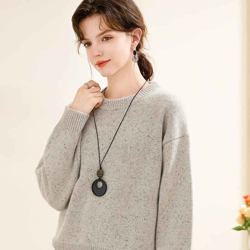 

TUHUANG Women s Thick Pure Cashmere Round Neck Sweater One Size (165/88A)