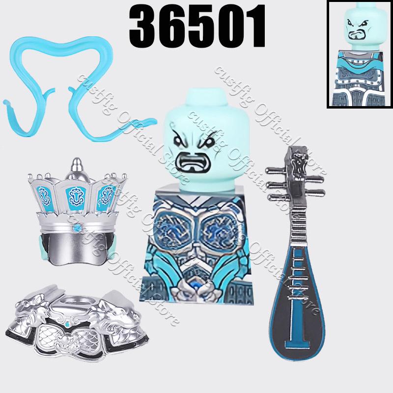 Chinese Ancient Military General Armor Soldier Figures Building Block Tang Dynasty Li Bai Heavenly Kings Mythical MOC Bricks Toy