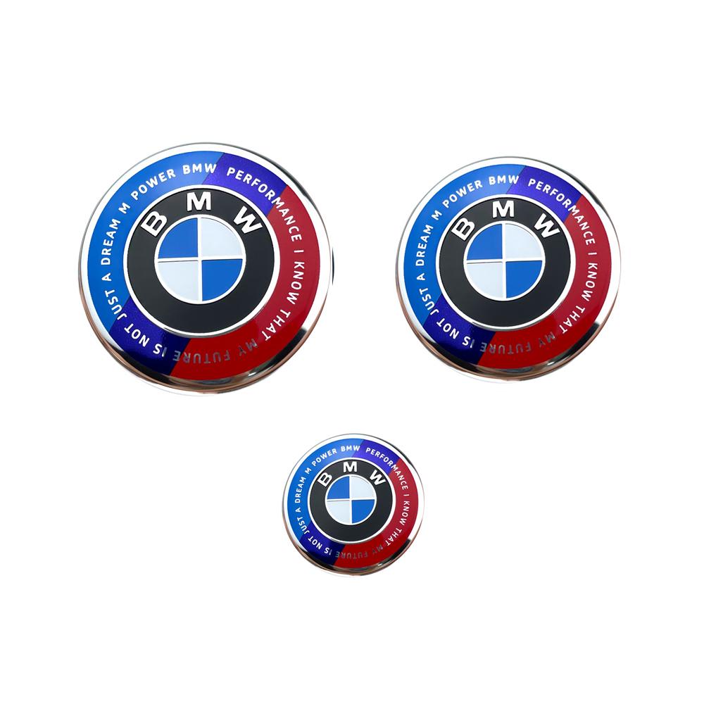 ljqvz9 3Pcs ABS 45mm/74mm/82mm car Front Hood Emblem Trunk Rear badge steering wheel cover Stickers Accessories for mini BMW X3 X4 E36