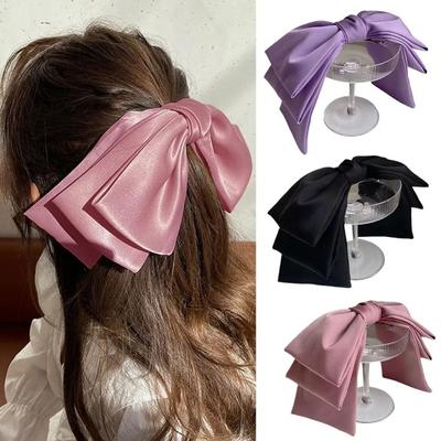 1Pcs Big Bow Satin Hair Bows Korean Fashion Pinches Hair Pin Durable Hair Clip  for Hair Accessories