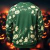 Men's Casual Round Neck Long Sleeve Top with Halloween Print