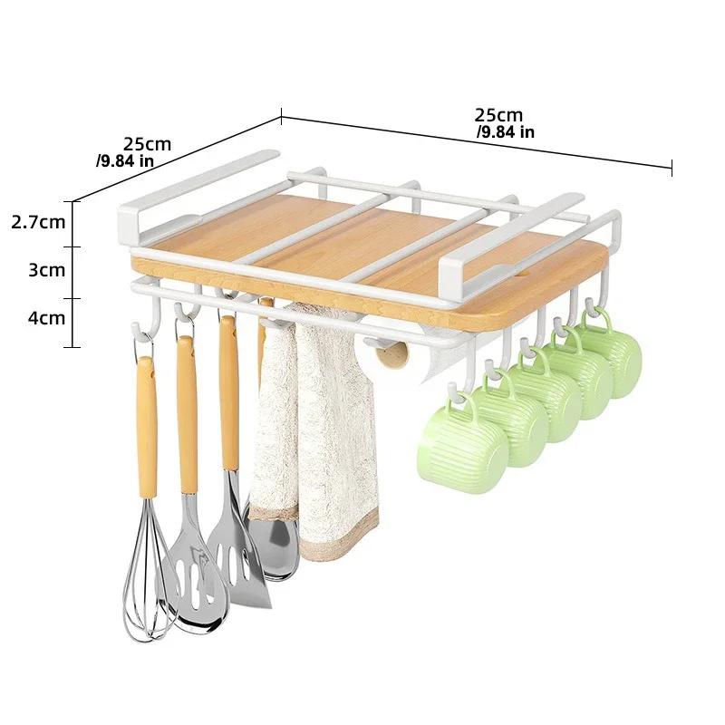Multi-Functional Hanging Storage Rack for Pot Lids and Cutting Boards with Non-Punching Installation
