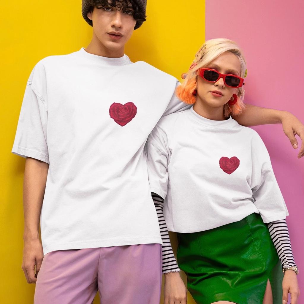 Small Heart Rose Shirt Valentine’s Day Love Gift Cute Matching Couple Tee