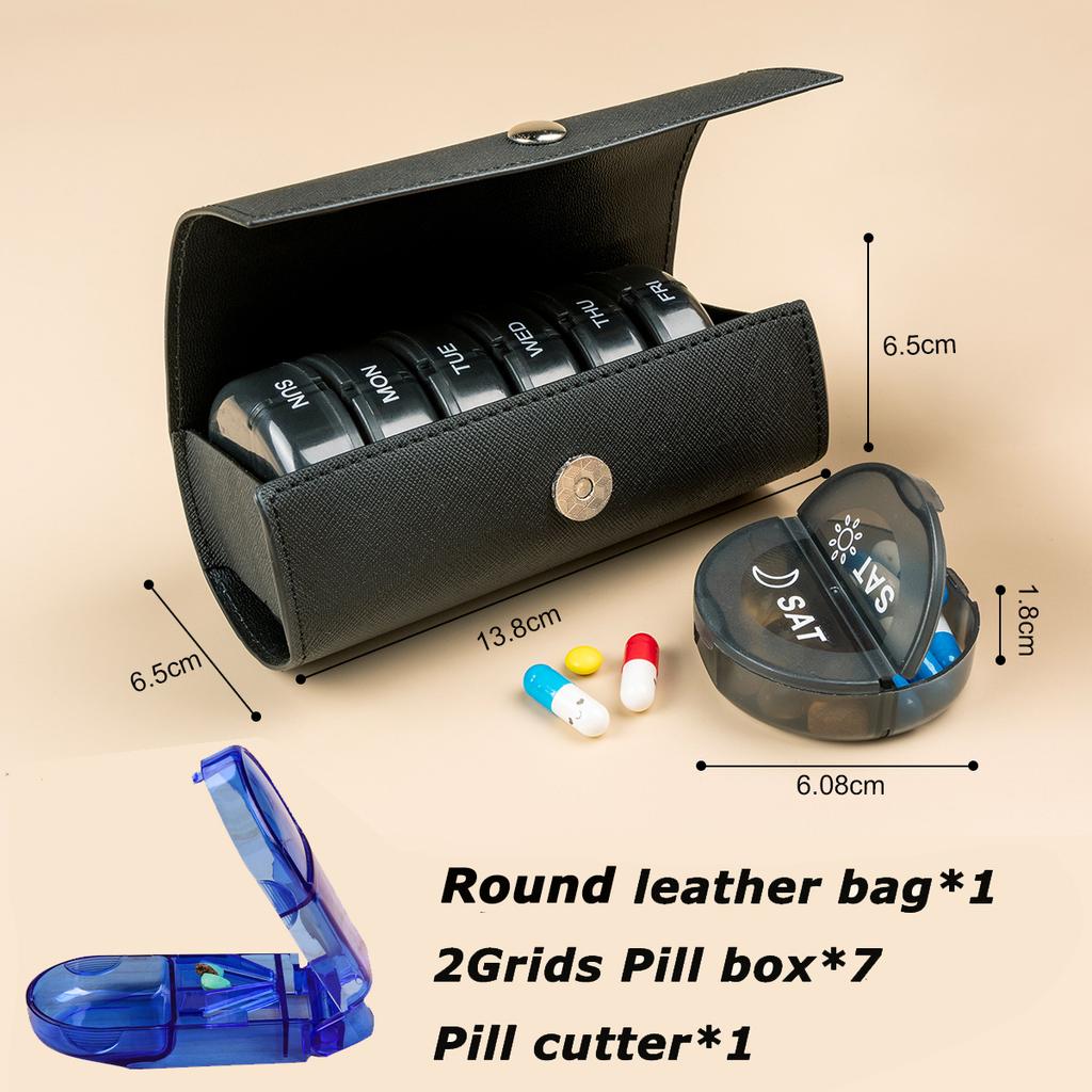 Medicine 14 Compartment Pill Box Storage Box Portable Plastic Container Box 7 Days Weekly Morning And Evening Travel Pill Box