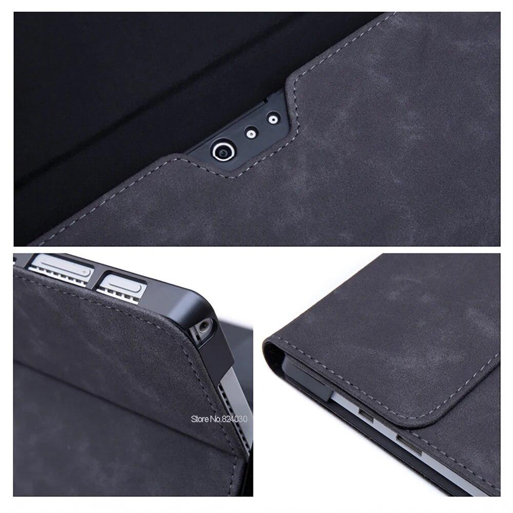 Couro do plutônio caso do portátil para microsoft surface pro 8 capa tablet suporte dobrável para superfície pro go 2 3 x pro 4 5 6 7 manga
