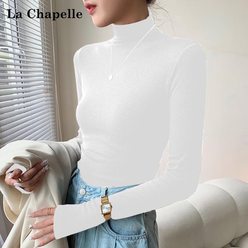La Chapelle Women s Ribbed Half-Turtleneck T-Shirt M
