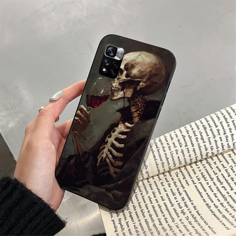 Phone Case For Xiaomi Redmi note 14 Pro 14 13 12 11 10 Pro 14S 12S 11S Redmi 14C 13C 10 Skeleton Art