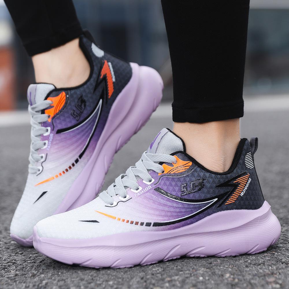 

Flying weaving sports couple shoes 2025 new Korean version mesh student running shoes soft sole breathable trend men s shoes wholesale 40