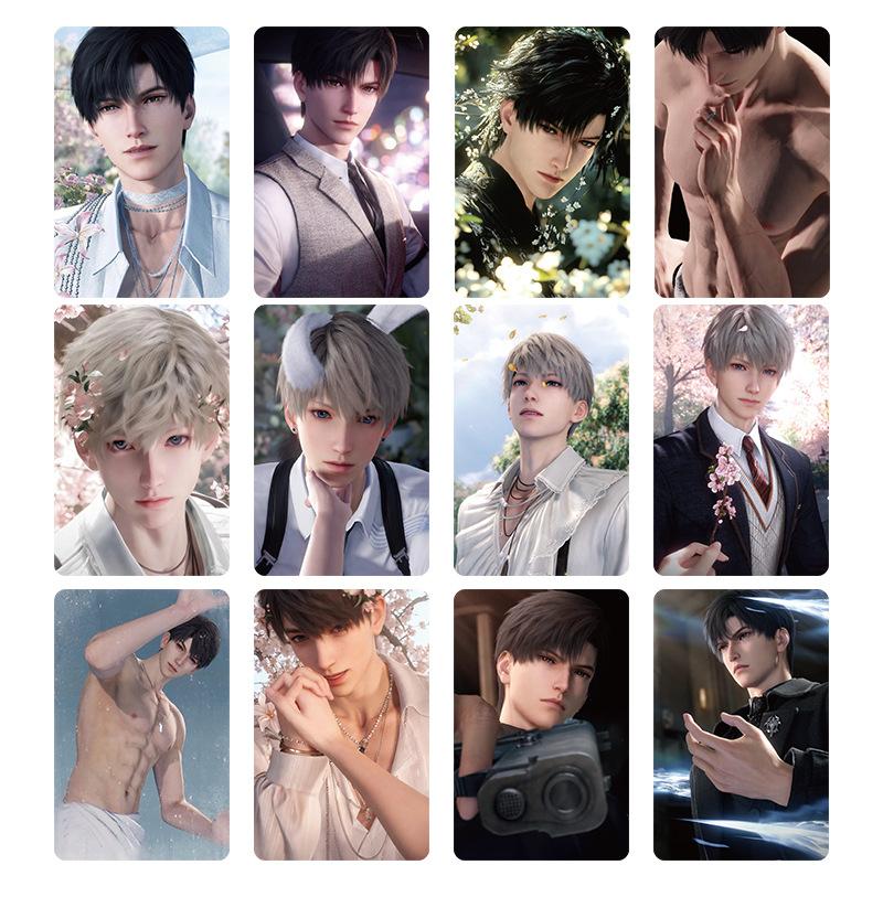 Love and Deep Space Game 55 Pcs CalebHandsome Guy Collection Laser Mini Cards High-Definition Cards