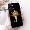 Dla Tecno Spark Go 3 2026 Modne Etui na Telefon z Koroną i Literami Dla Tecno Spark Go3 KN3 Czarne Silikonowe Miękkie Etui