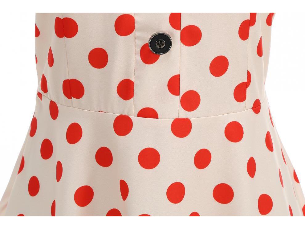Polka Dot French Retro Hepburn Collar Dress 2025