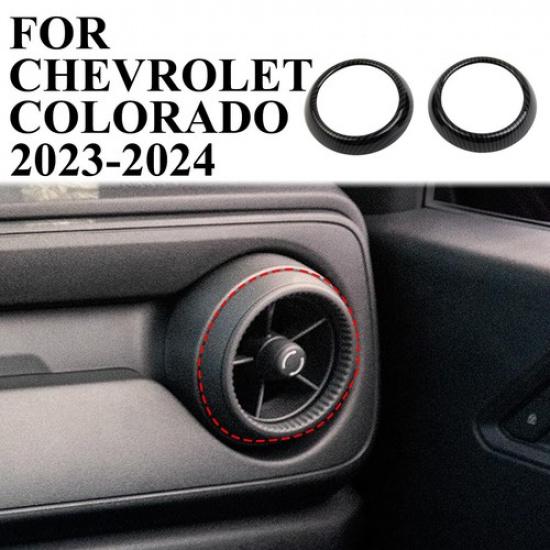Carbon Fiber Style Central Sides Air Vents Trim Cover For Chevrolet Colorado