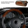 Fashion Peach Wood DIY Car Truck Leather Steering Wheel Cover With Needles And Thread Car Styling Interior Accessories