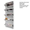 Mirror Shoe Rack Cabinet with 5 Flip Drawers, Mirrored Shoe Cabinet with Arc Design, Freestanding Tipping Shoe Organizer, Entryway,