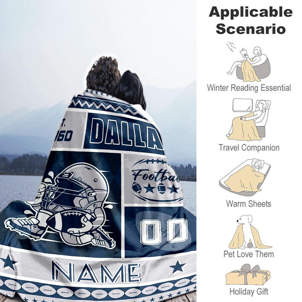 Rugby Culture Personalized Text Blanket Gift Personalized Blanket Soft Warm Cozy Great for Chair Bedding Office Nap All-Season Use