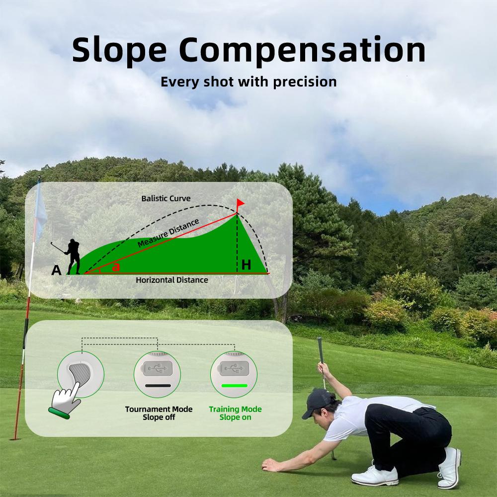 Nohawk Golf Rangefinder with Slope Switch 600/1000Yds Range Finder with Flag Pole Locking Vibration Magnetic Strip for Golfing
