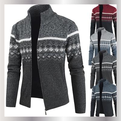 Pull décontracté à col montant pour homme, nouvelle collection automne et hiver, cardigan tricoté assorti aux couleurs