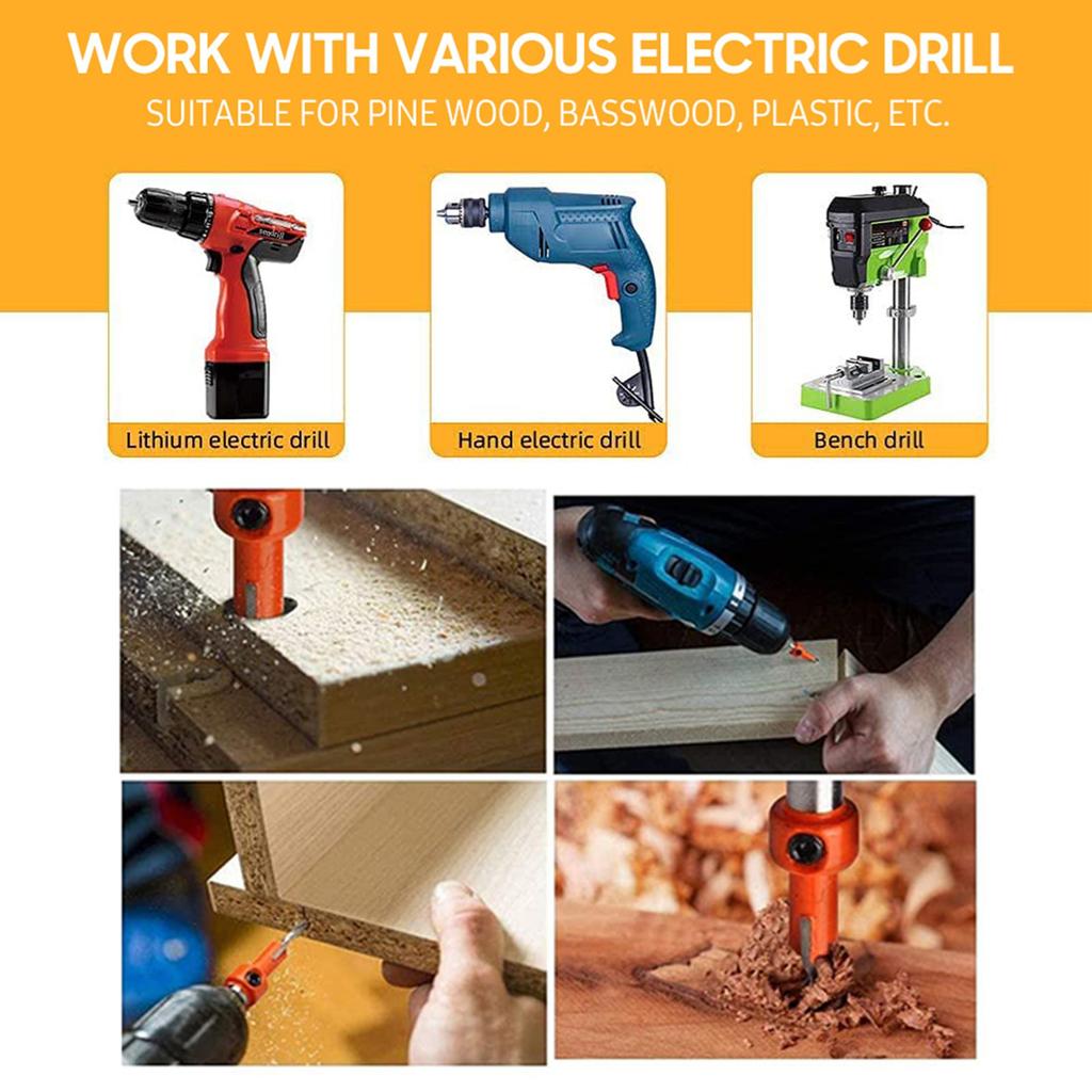 Woodworking Countersink Drill Bit Set Round Shank Alloy Bit for Wood Milling Cutter Making Drill Bit for Wood Milling Machine