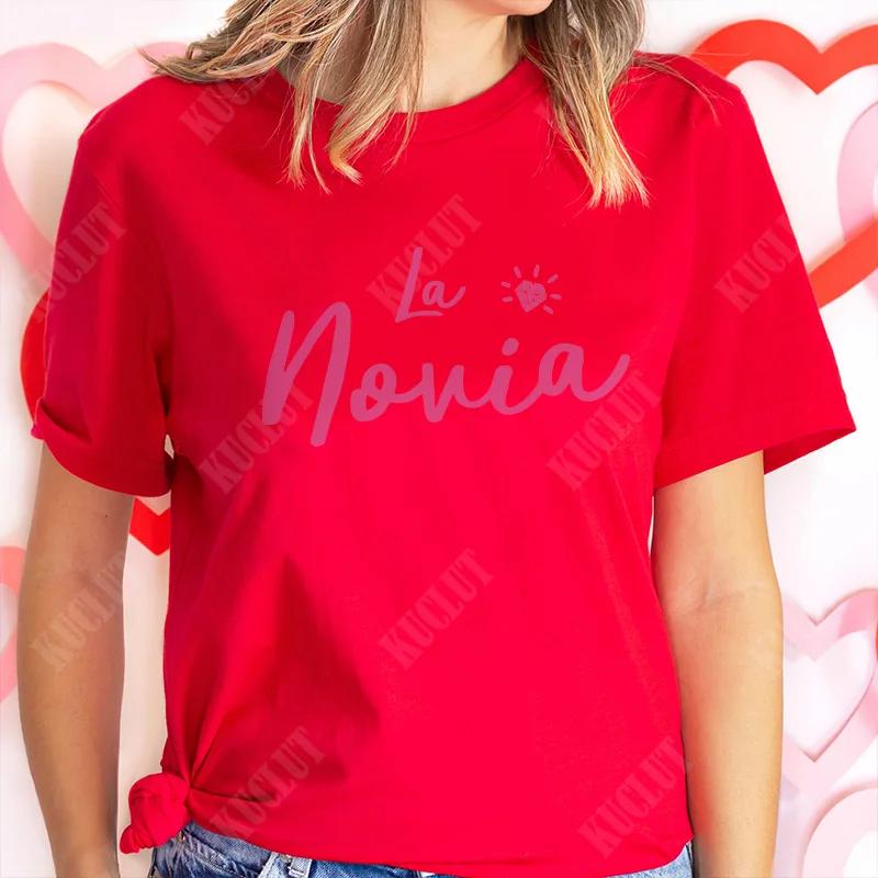 Girl Team Bride Squad T-shirt Spanish Women Bachelorette Hen Party Tee Shirt Bridal Wedding Single Farewell Short Sleeve Tops