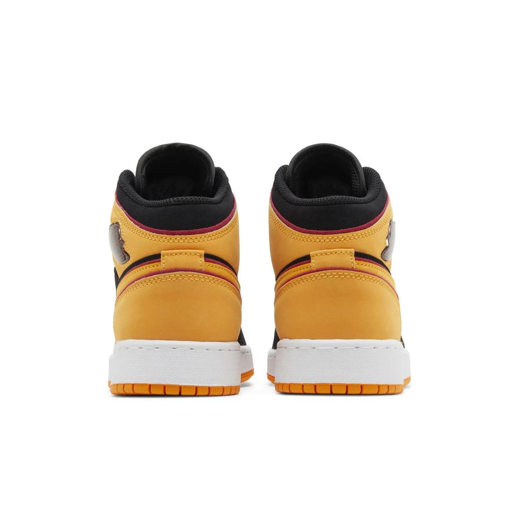 Air Jordan 1 Mid SE Grade School 'Vivid Orange' (Unisex) Black / Vivid Orange / Cardinal Red / White Kids' Skateboarding Shoes FJ4924 008