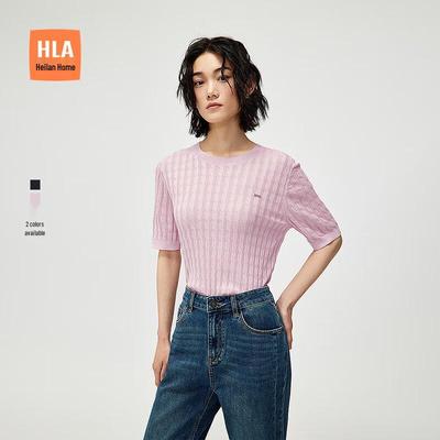 HLA Damen Sommer Kurzarm Feinstrickpullover