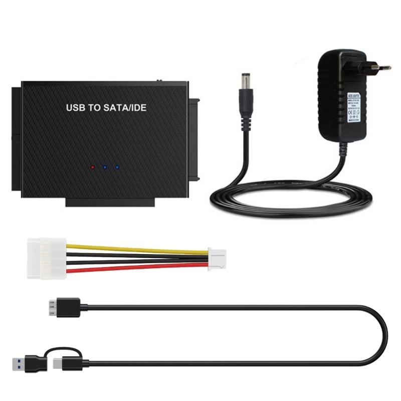 IDE and SATA Adapter,USB3.0 Hard Drive Converter with Power Switching for 2.5 and 3.5 Inch HDDs or SSD DVDRW Drives