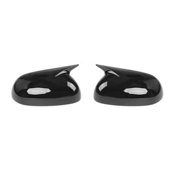 For Kia Soul -2025 Carbon Fiber Style Rear View Mirror Cover Horn Style ABS Rearview Mirror Shell LHD/RHD