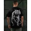 3D Printed Cool Tiger T-Shirt for Men Fun Animal Pattern Tees Summer Street Short Sleeve Round Neck Tops Oversized T Shirts