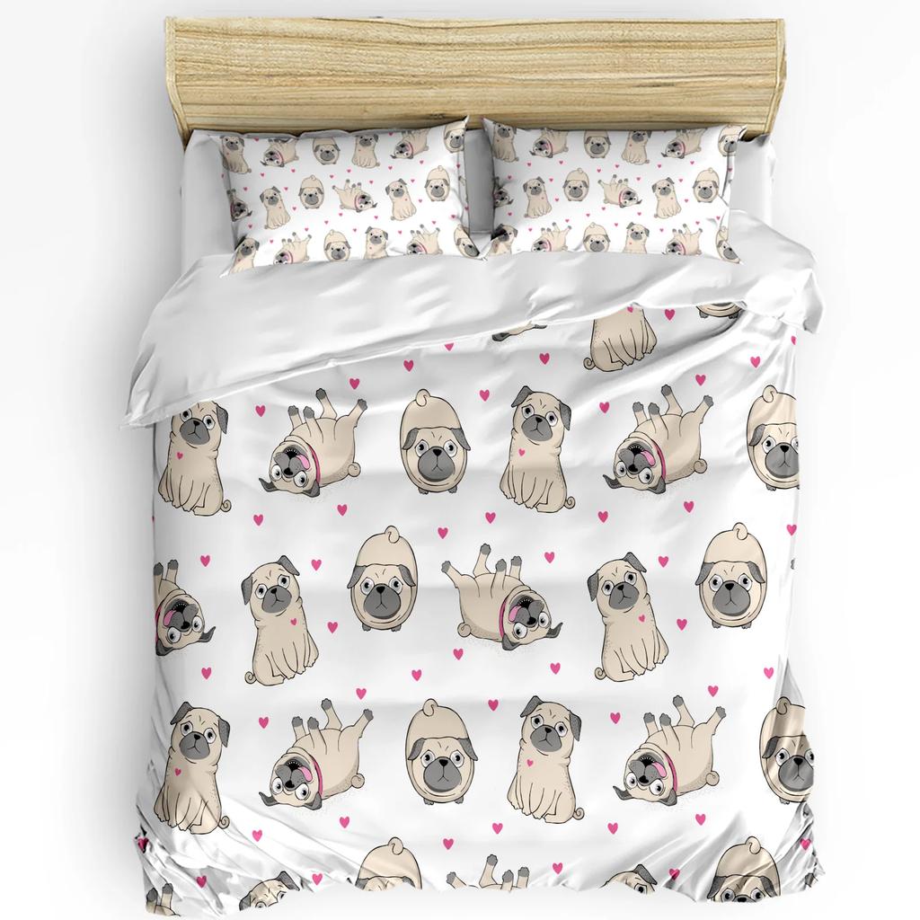 Bulldog Bedding Set For Bedroom Bed Home Group Of Young French Bulldogs With Adorable Exp Duvet Cover Quilt Cover And Pillowcase