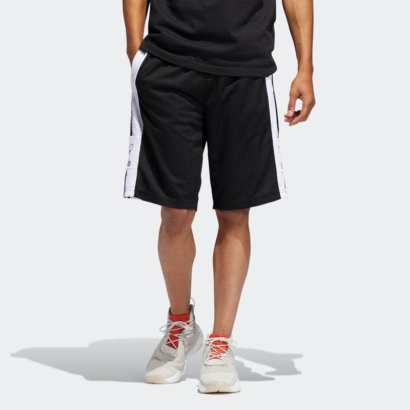 Adidas Originals Trefoil Mesh Outline Shorts Casual Sport Men Shorts Black DV3184