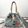 INS Japanese Style Lunch Bag Large Capacity Women's Tote Bag Drawstring Canvas Handbag  Work