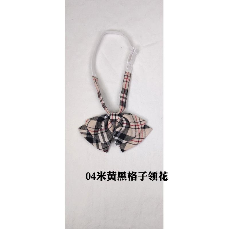 Blaue karierte Krawatte, leicht zu ziehende Lazy Tie, Krawatte, gestreifte Schuluniform, Schüler-Krawatten-Set.