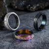 Bague Fidget Lune Étoile en Acier Inoxydable Brossé pour Femmes Hommes Anti Stress Anxiété Bague Spinner Rotative Bijou Cadeau