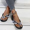Modische Stylische Schleifen-Deko Flip Flops für Damen Sommer Dicke Sohle Keilabsatz Hausschuhe Frau Urlaub Strand Rutschfeste Sandalen Weiblich