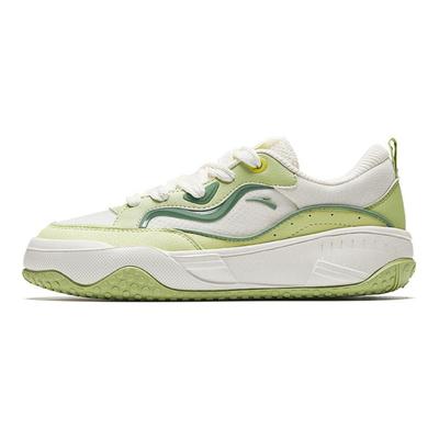 Cómodas Versátiles Antideslizantes Resistentes al Desgaste Transpirables Zapatillas de Skate de Caña Baja Mujer Zapatilla Blanca Verde 922528072-3