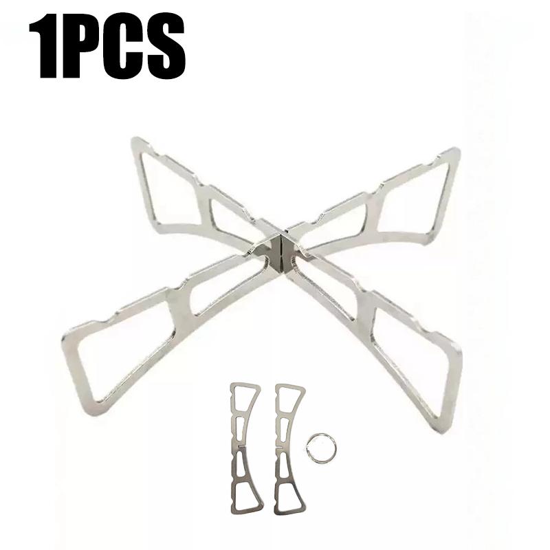 Stainless Steel Cross Steaming Rack Foldable Multi-Use Kitchen Pot Stand Portable Outdoor Camping BBQ Picnic Stand Stove Rack