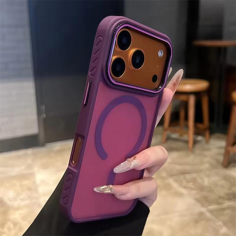 Kabelloses Laden Matte Magnetische Hülle für iPhone 17 16 Pro Max 15 14 Plus 13 12 11 17 Air Anti-Fall Bumper Durchscheinende TPU-Hülle