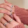 Love Color Zircon Ring Dopamine Niche Design Opening Adjustable Index Finger Ring Fashion Personality Ring