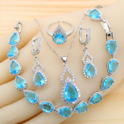 Bride Light Luxury Jewelry Earrings Rings Rings Bracelet Necklace 4 Piece Chain AAA Zircon Inlaid Jewelry