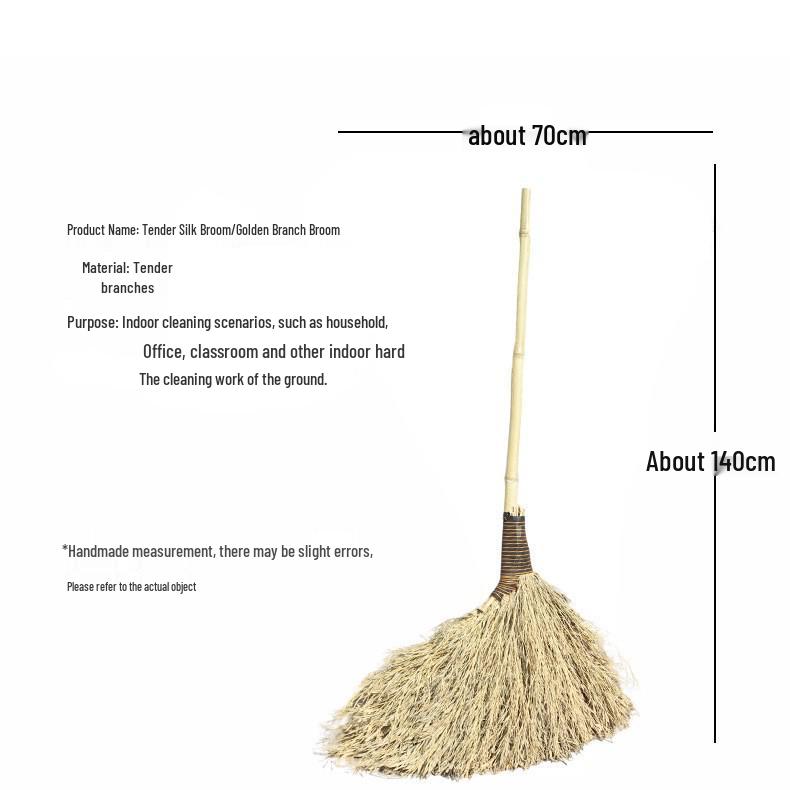 Bamboo Broom - Large Indoor/Outdoor Home, Office, Classroom Cleaning Tool
