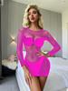 Sex underwear sexy fishing net perspective one-piece net socks suspenders temptation hollow one-piece