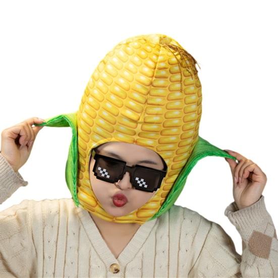 Foto clona Jasné barevné tvar ovoce jídlo Měkká plyšová pokrývka hlavy Otvor pro obličej Kostým internetové celebrity Párty rekvizita