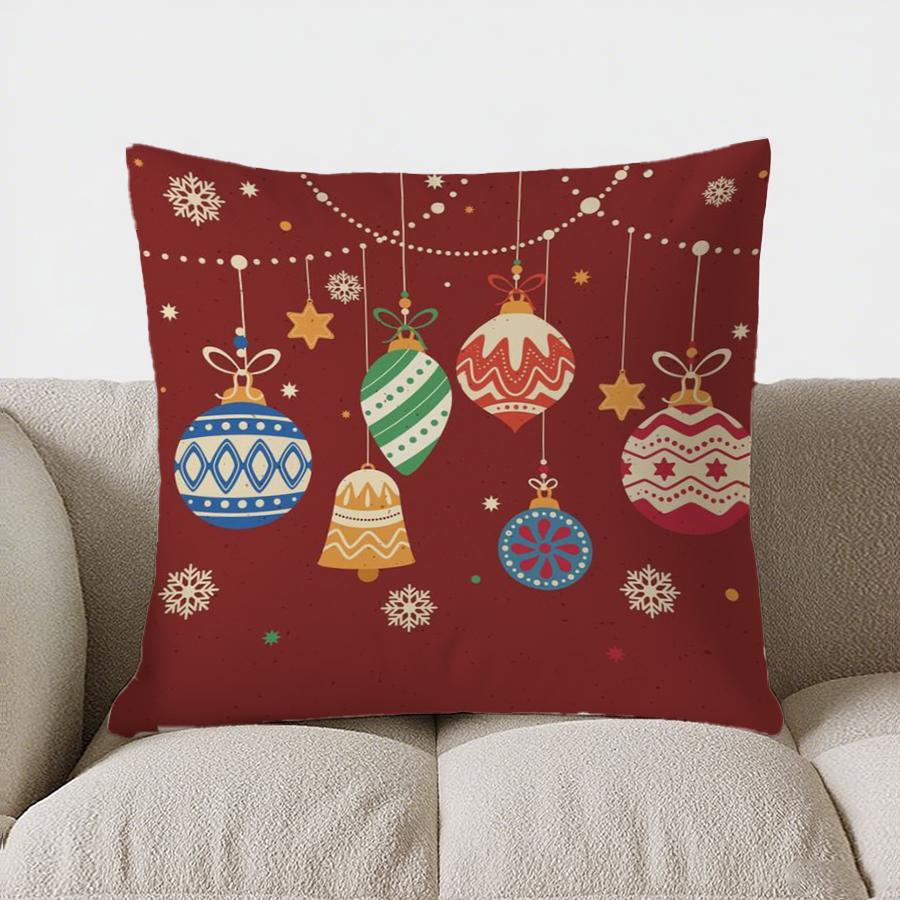 Home Decor Christmas Snowflake Pattern Decorative Pillow Pattern Cushion Cover Suitable For Sofa Bedroom Car Pillow Cover