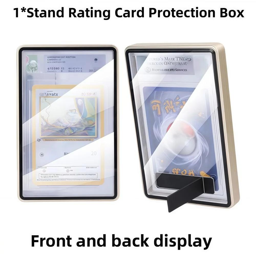 2-in-1 PSA/CGC Graded Card Protective Box with Stand Transparent Card Protective Case Double-sided Glass Durable
