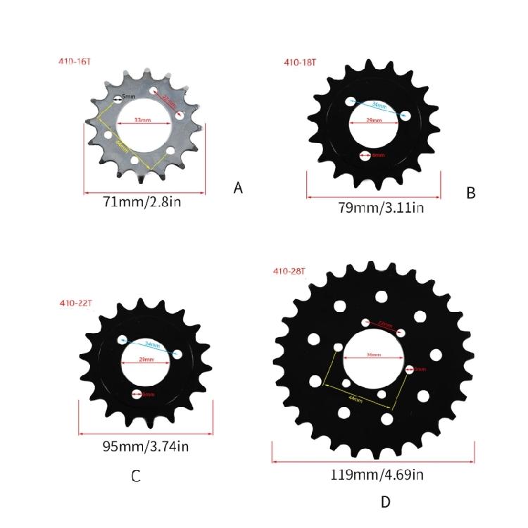 Fixed Gears Track Bike Chainring 12/16/18/28 Teeth Bicycle Chain Wheel for 410